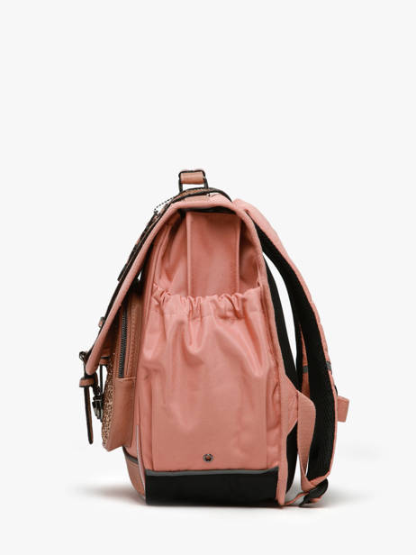 Boekentas Kinderen 3 Compartimenten Cameleon Roze vintage fantasy CA41 ander zicht 2